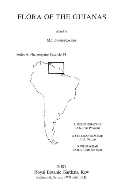 Flora of the Guianas. Series A: Phanerogams Fascicle 24